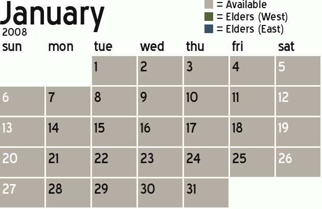 Missionary Dinner Calendar