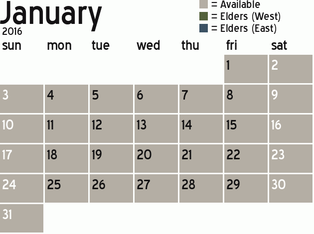 Missionary Dinner Calendar
