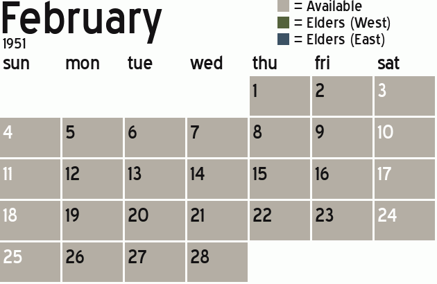 Missionary Dinner Calendar