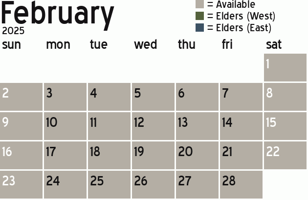 Missionary Dinner Calendar