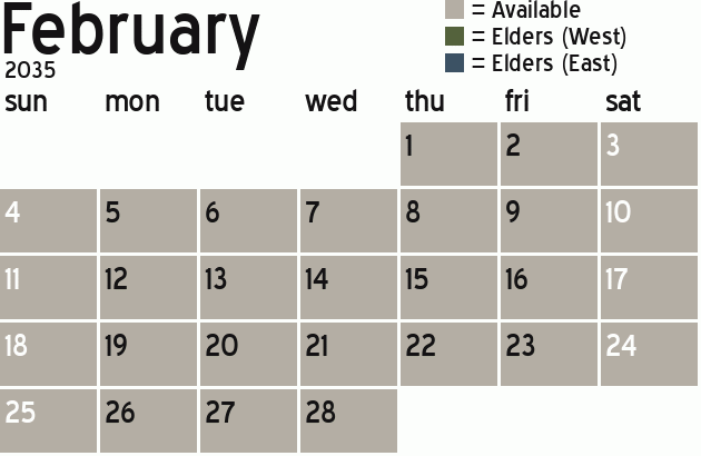 Missionary Dinner Calendar