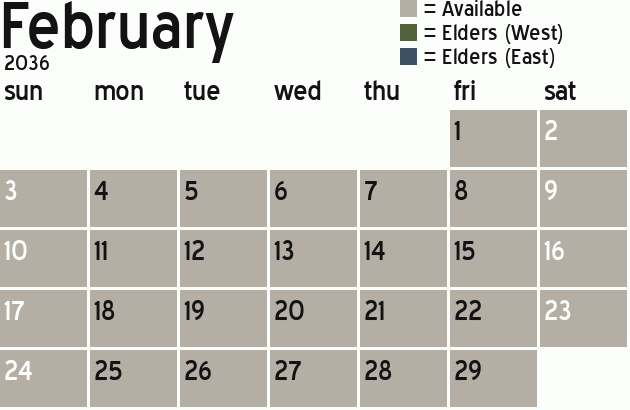 Missionary Dinner Calendar