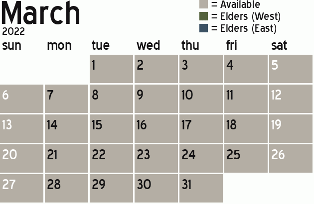Missionary Dinner Calendar