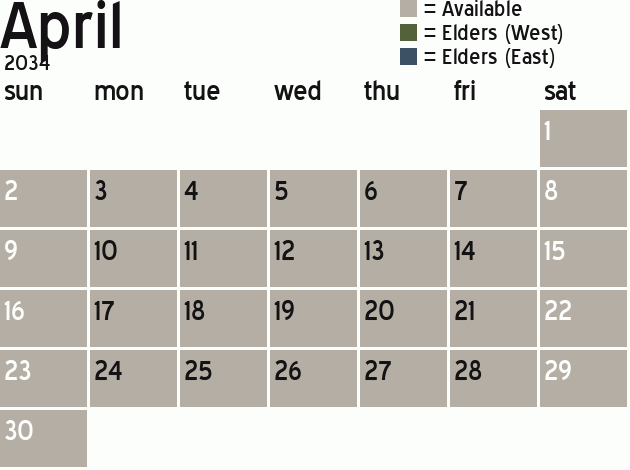 Missionary Dinner Calendar