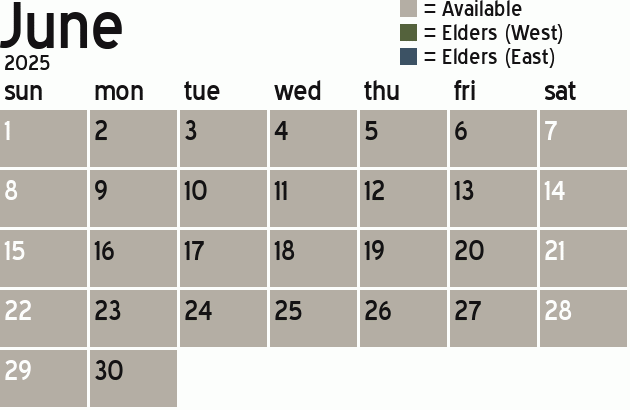 Missionary Dinner Calendar