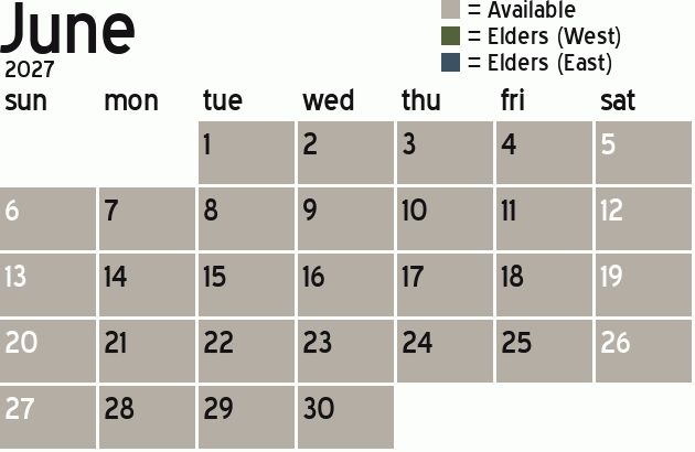 Missionary Dinner Calendar
