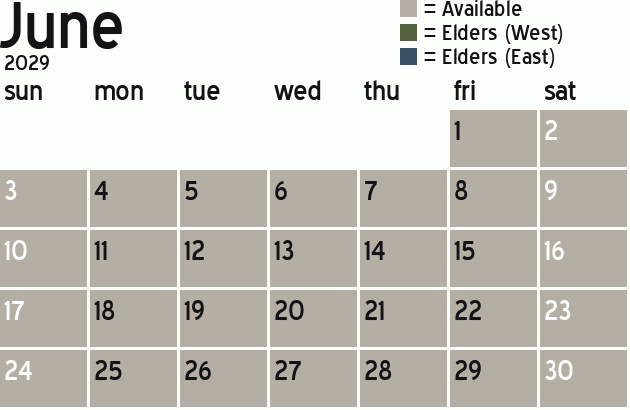 Missionary Dinner Calendar