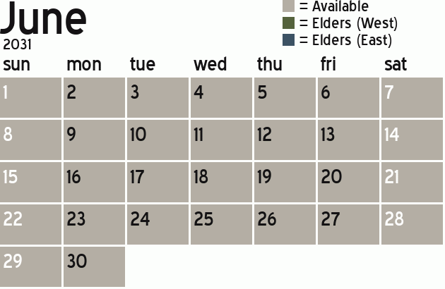 Missionary Dinner Calendar