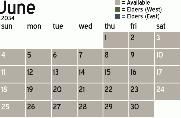 Missionary Dinner Calendar