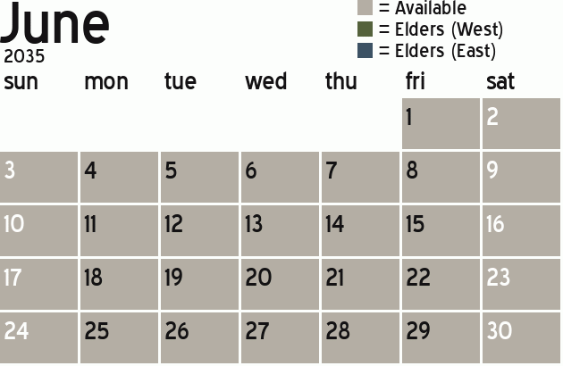 Missionary Dinner Calendar