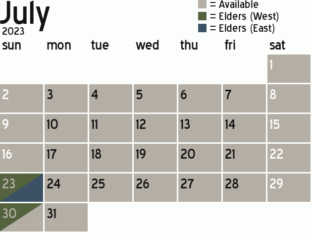 Missionary Dinner Calendar