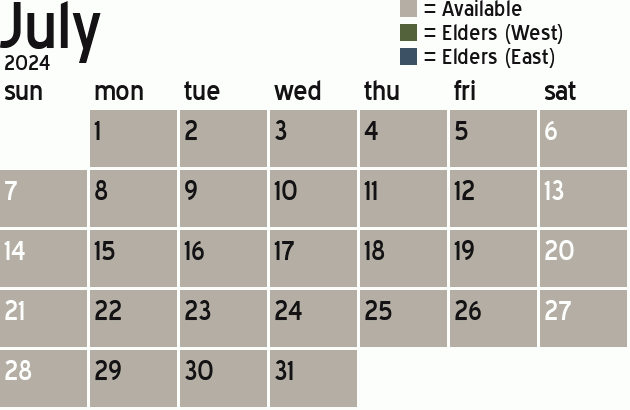 Missionary Dinner Calendar