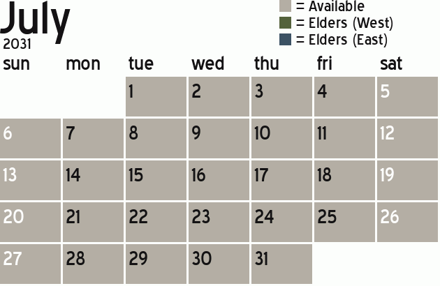 Missionary Dinner Calendar