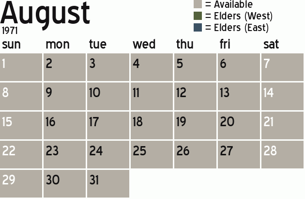 Missionary Dinner Calendar