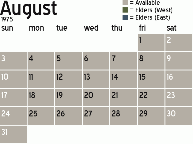 Missionary Dinner Calendar