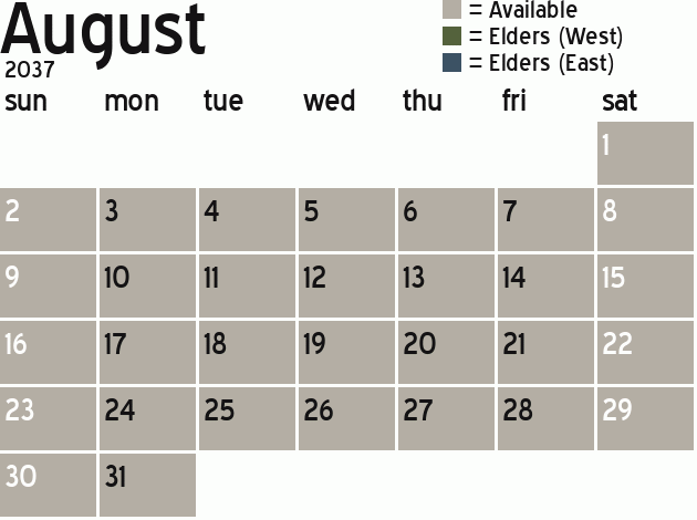 Missionary Dinner Calendar