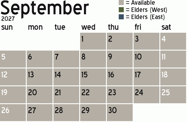 Missionary Dinner Calendar