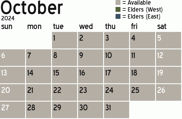 Missionary Dinner Calendar