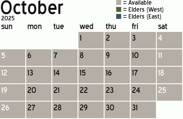 Missionary Dinner Calendar