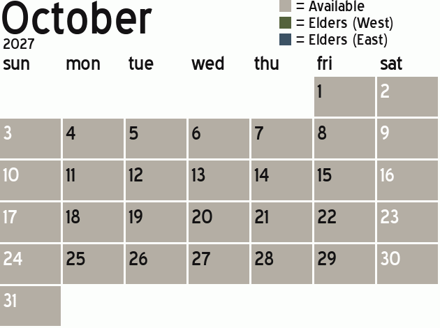 Missionary Dinner Calendar